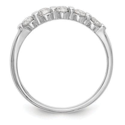 0.47ct. CZ Solid Real 14K White Gold 5-Stone Wedding Band Ring