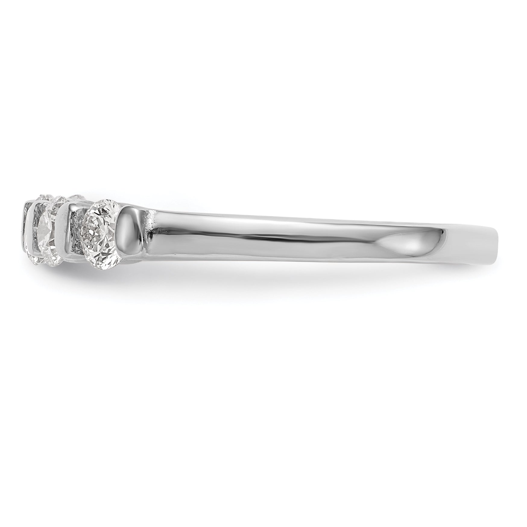0.47ct. CZ Solid Real 14K White Gold 5-Stone Wedding Band Ring