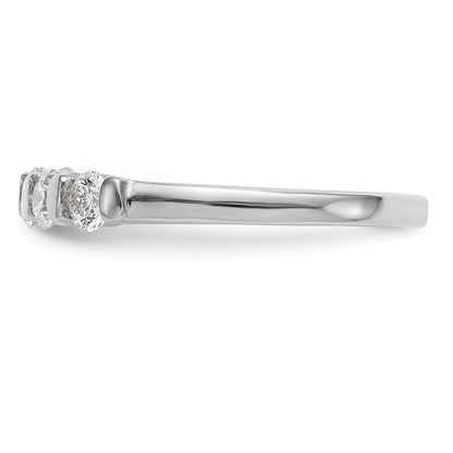 0.47ct. CZ Solid Real 14K White Gold 5-Stone Wedding Band Ring