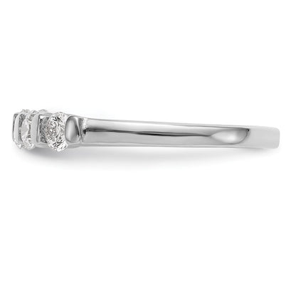 14K White Gold 5-Stone Real Diamond Band