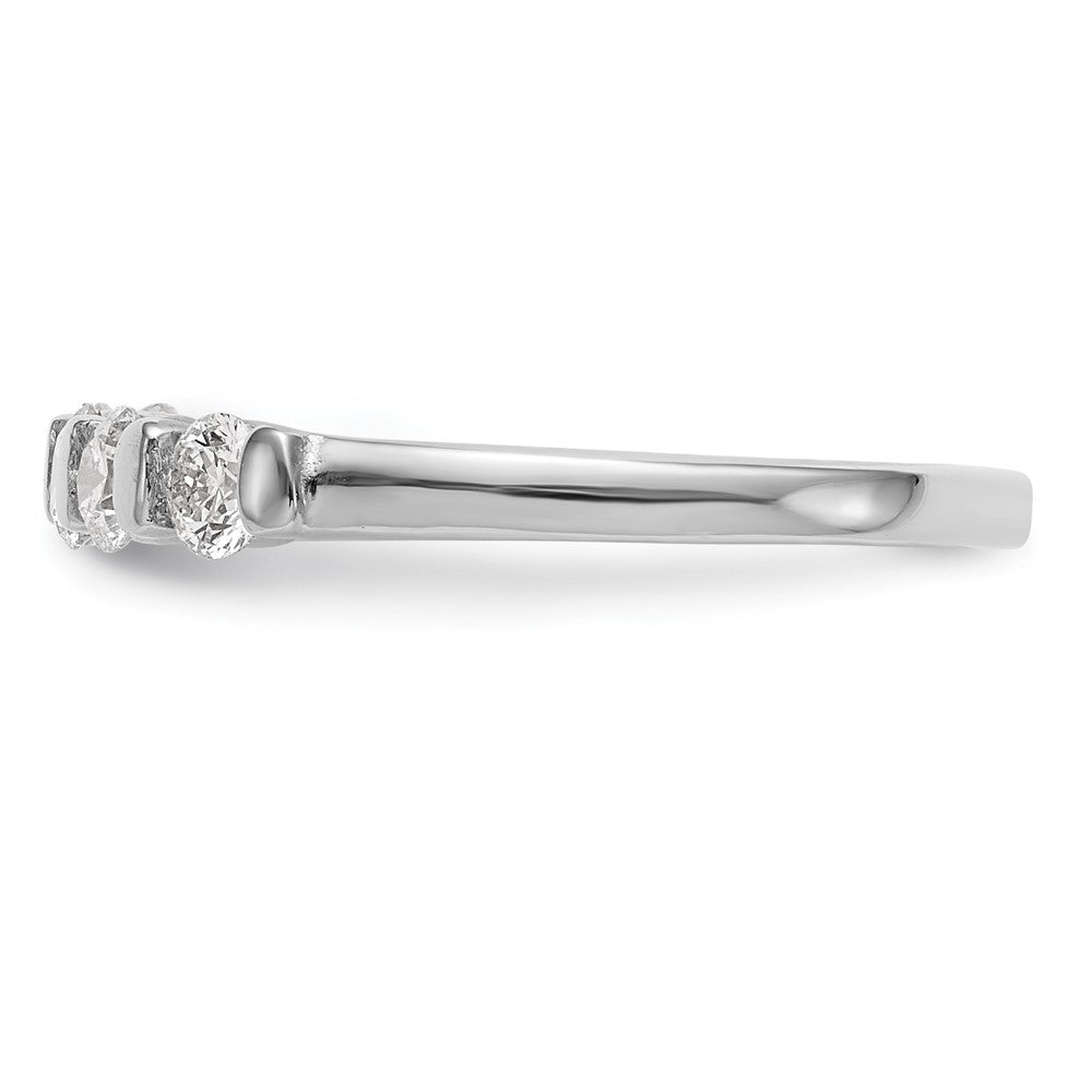 14K White Gold 5-Stone Real Diamond Band