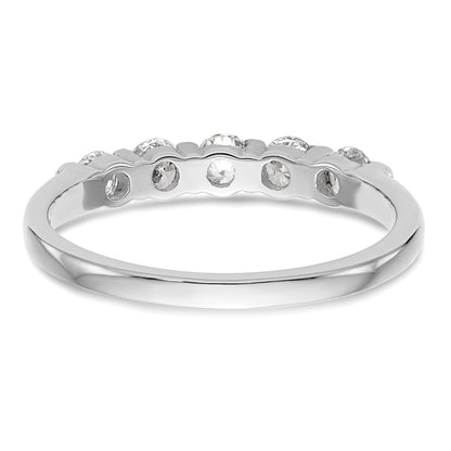 0.47ct. CZ Solid Real 14K White Gold 5-Stone Wedding Band Ring