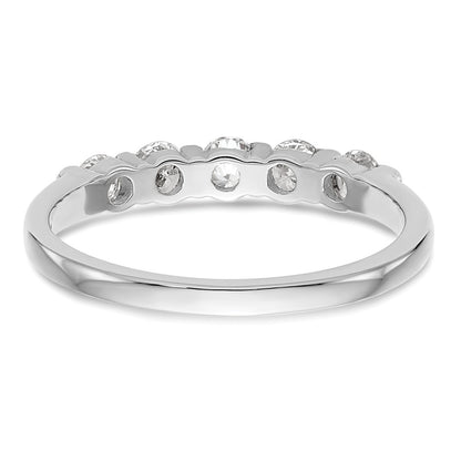 14K White Gold 5-Stone Real Diamond Band