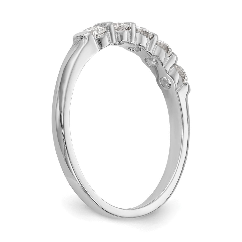 14K White Gold 5-Stone Real Diamond Band