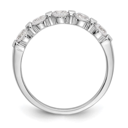 14K White Gold 5-Stone Real Diamond Band