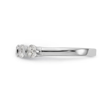 0.75ct. CZ Solid Real 14K White Gold 5-Stone Wedding Band Ring