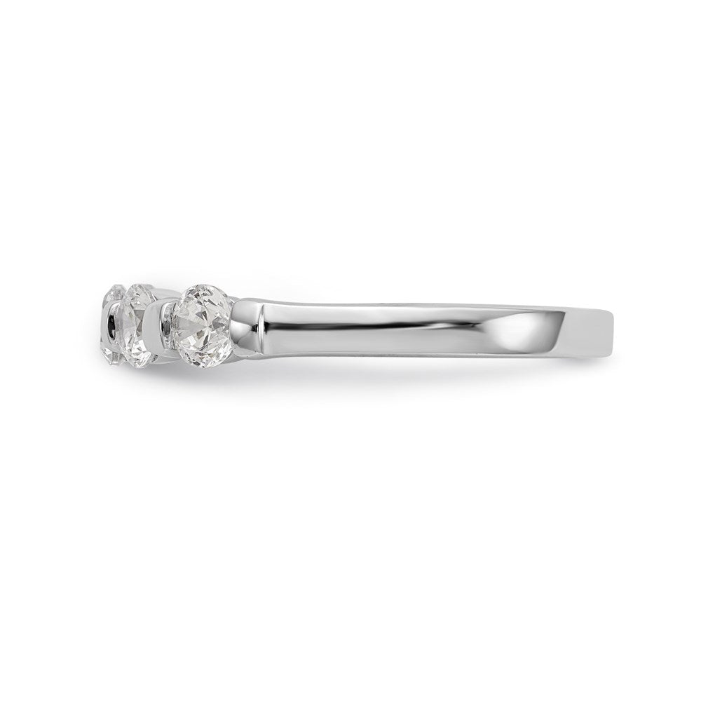 14K White Gold 5-Stone Real Diamond Band