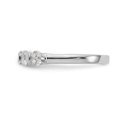 14K White Gold 5-Stone Real Diamond Band