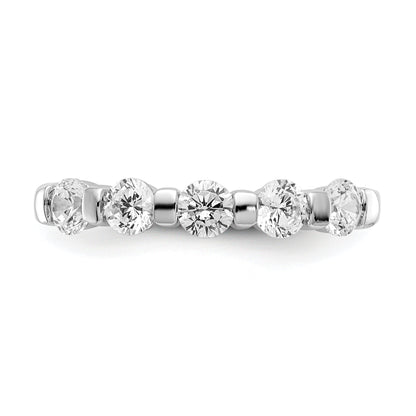0.75ct. CZ Solid Real 14K White Gold 5-Stone Wedding Band Ring