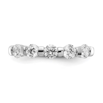 14K White Gold 5-Stone Real Diamond Band