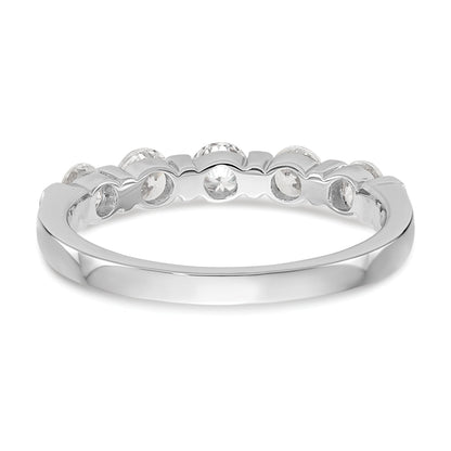 0.75ct. CZ Solid Real 14K White Gold 5-Stone Wedding Band Ring