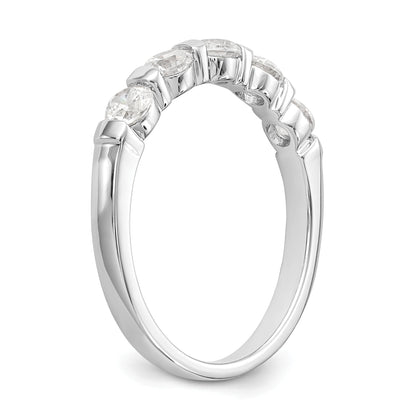 0.75ct. CZ Solid Real 14K White Gold 5-Stone Wedding Band Ring