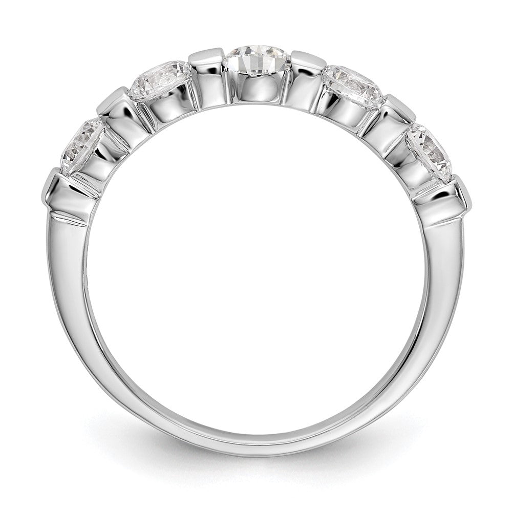 14K White Gold 5-Stone Real Diamond Band
