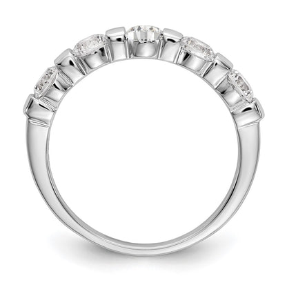 14K White Gold 5-Stone Real Diamond Band
