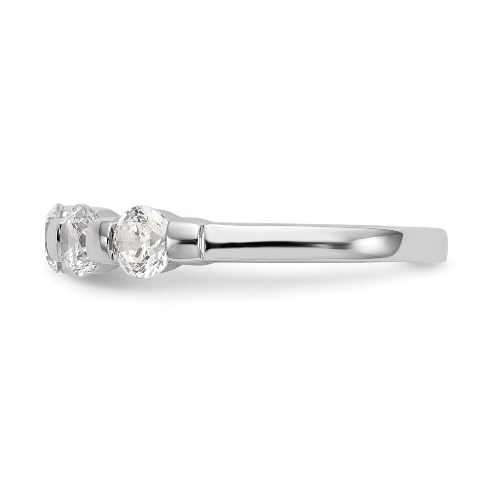 14K White Gold 5-Stone Real Diamond Band