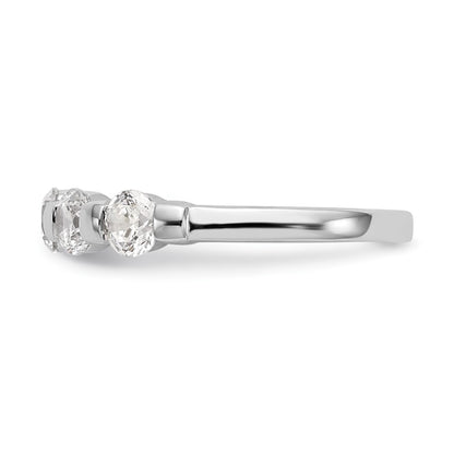 14K White Gold 5-Stone Real Diamond Band