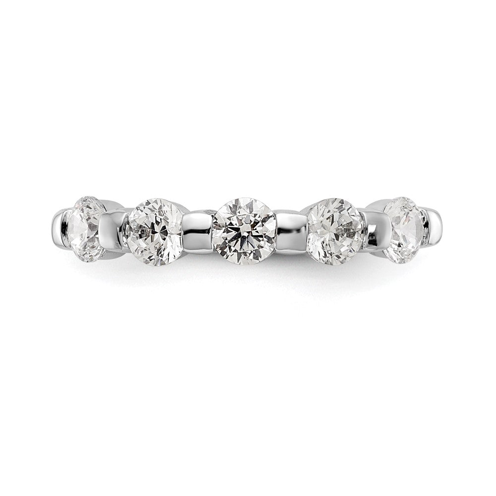 14K White Gold 5-Stone Real Diamond Band