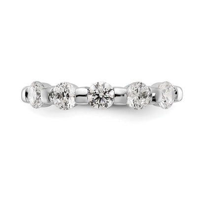 14K White Gold 5-Stone Real Diamond Band