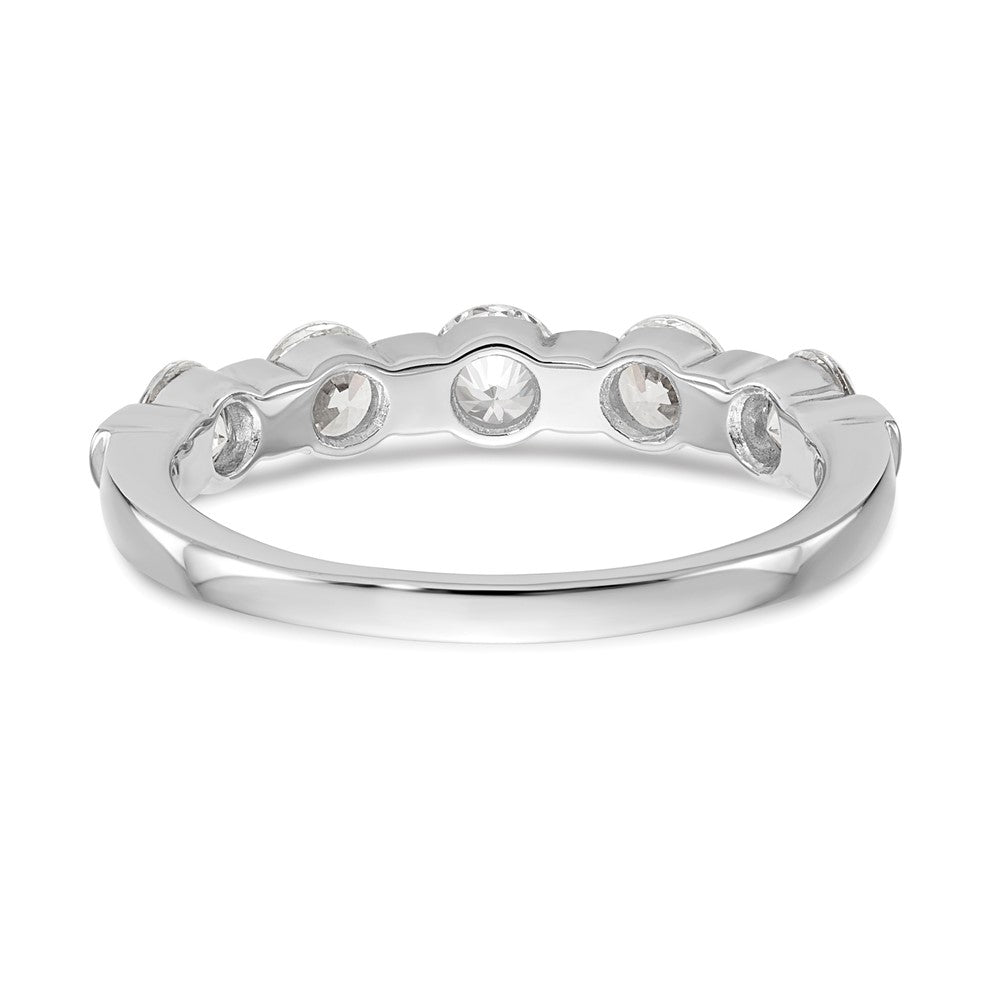 14K White Gold 5-Stone Real Diamond Band