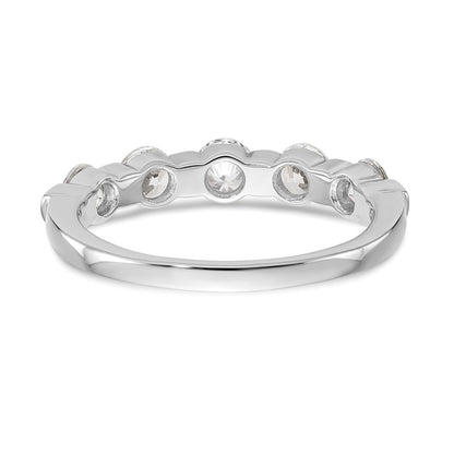 14K White Gold 5-Stone Real Diamond Band