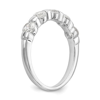 14K White Gold 5-Stone Real Diamond Band