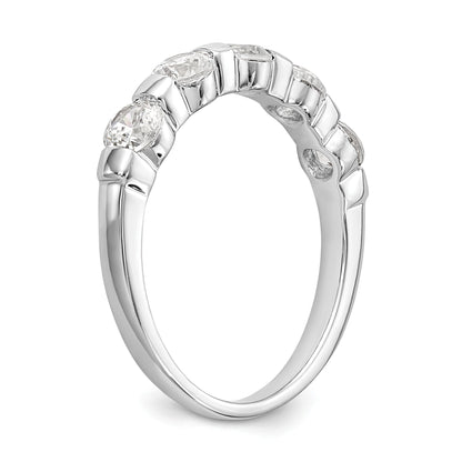 1.00ct. CZ Solid Real 14K White Gold 5-Stone Wedding Band Ring