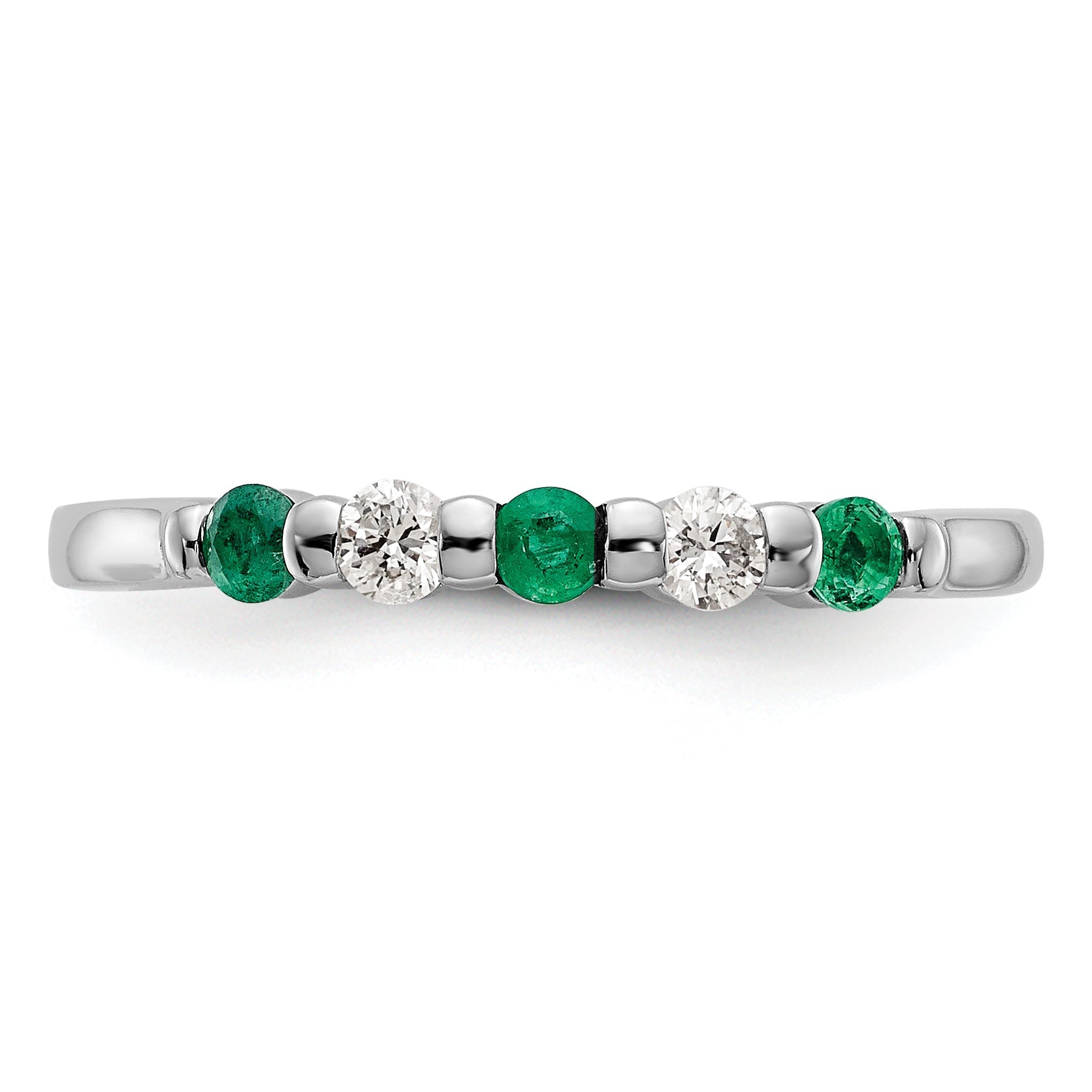 Solid 14k White Gold Simulated Ruby Band