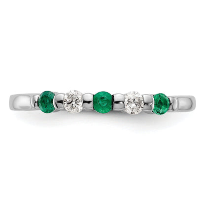 Solid 14k White Gold Simulated Ruby Band