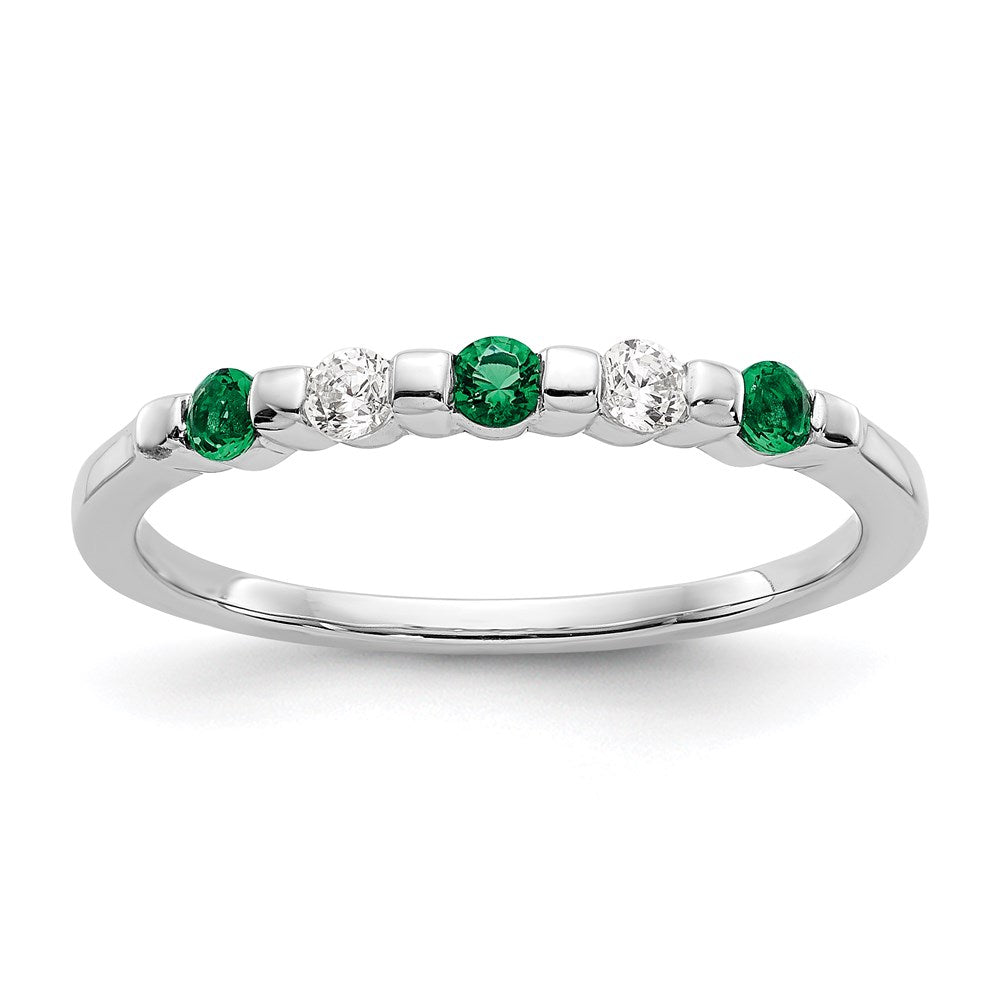 14k white gold real diamond w emerald band x9029e aa