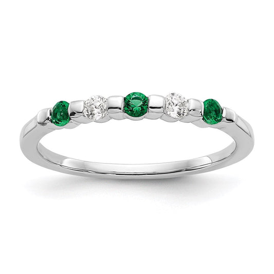 14k white gold real diamond w emerald band x9029e aa