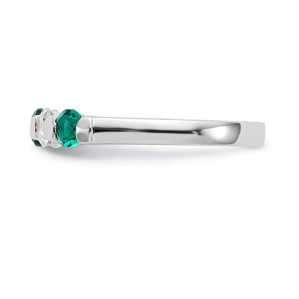 14k white gold real diamond w emerald band x9027e aa