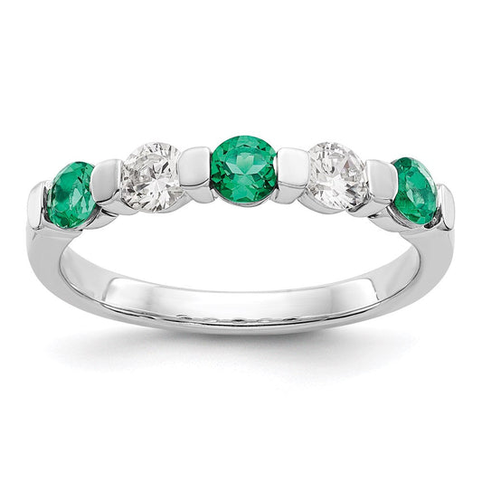 14k white gold real diamond w emerald band x9027e aa