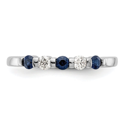 Solid 14k White Gold Simulated CZ w/Simulated Ruby Band