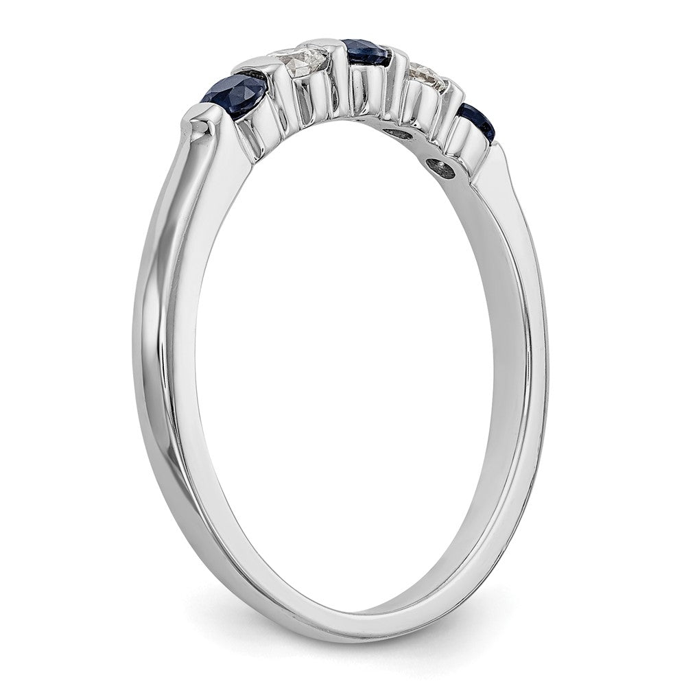 14k White Gold Real Diamond w/Sapphire Band