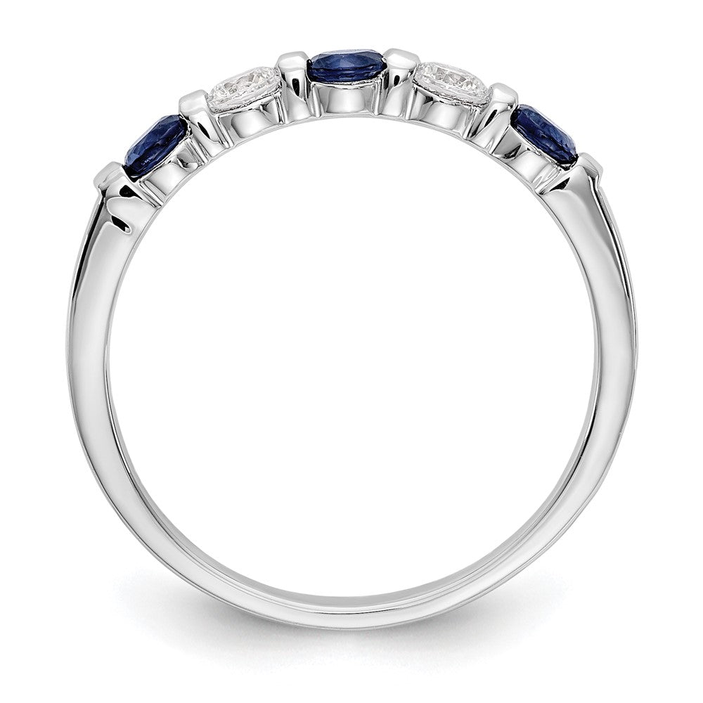 14k White Gold 2.9mm Sapphire AA Real Diamond Anniversary Band