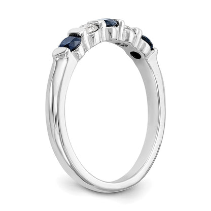 14k White Gold 2.9mm Sapphire AA Real Diamond Anniversary Band