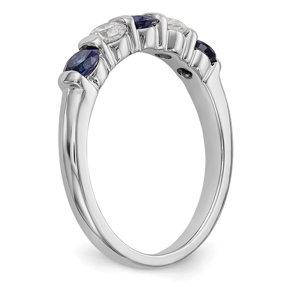 14k White Gold Real Diamond w/Sapphire Band
