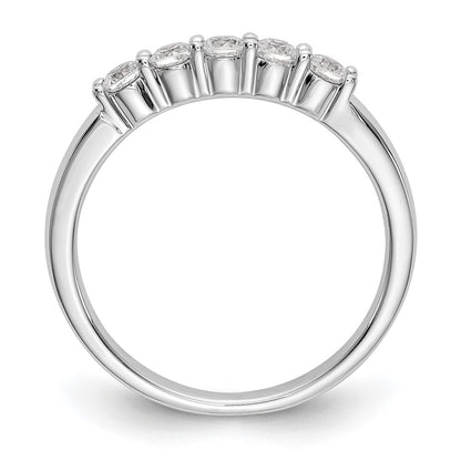 14K White Gold 5-Stone Real Diamond Band