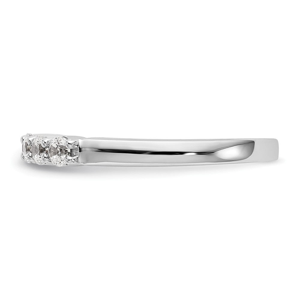 14K White Gold 5-Stone Real Diamond Band