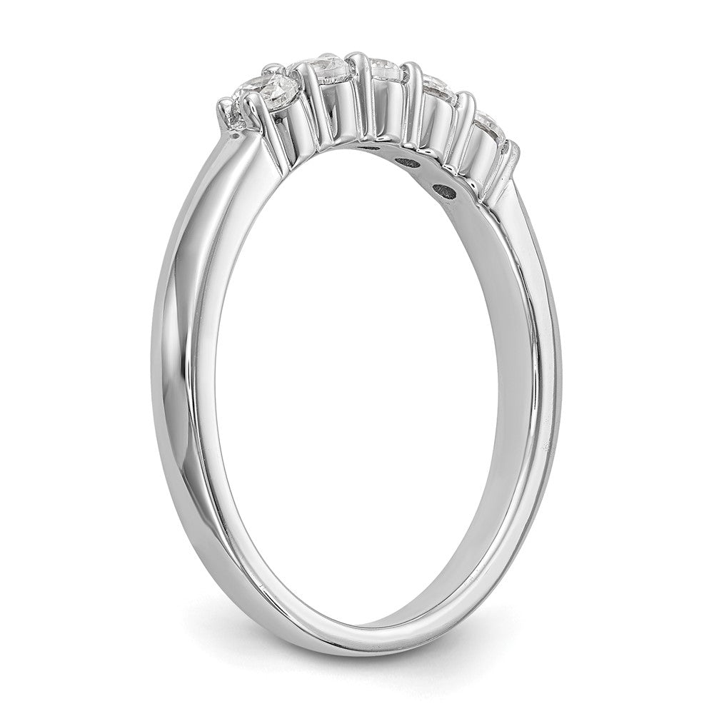 14K White Gold 5-Stone Real Diamond Band