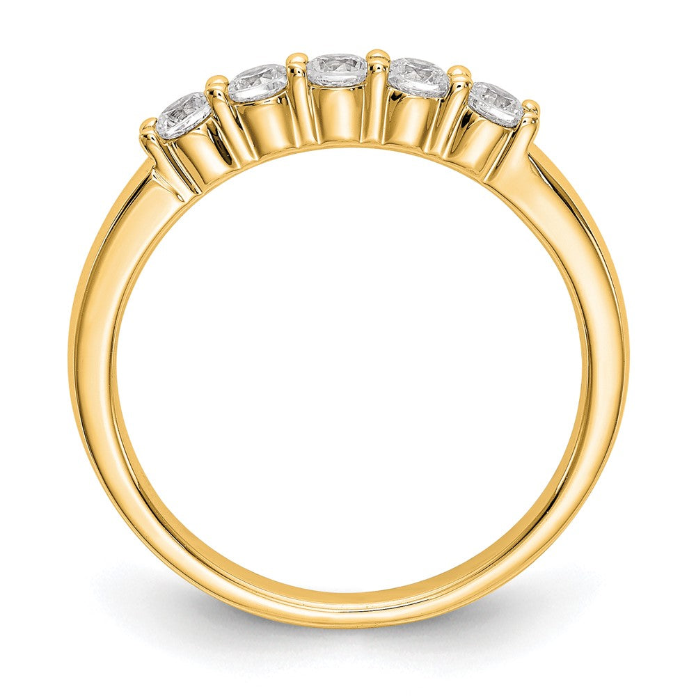 14k yellow gold 5 stone real diamond band rm3286b 030 yaa