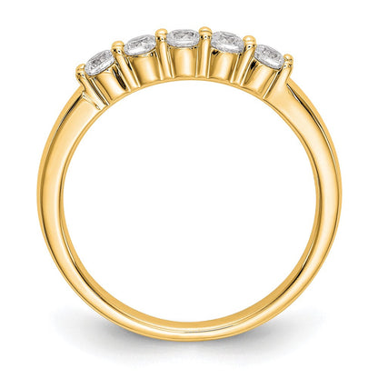 14k yellow gold 5 stone real diamond band rm3286b 030 yaa