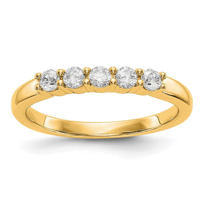 14k yellow gold 5 stone real diamond band rm3286b 030 yaa