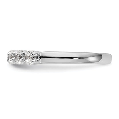 0.50ct. CZ Solid Real 14K White Gold 5-Stone Wedding Band Ring