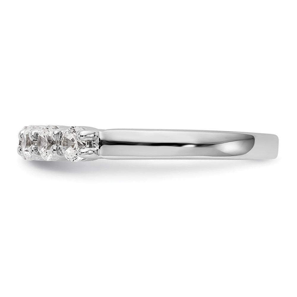 14k White Gold 5-Stone Shared Prong 1/2 carat Complete Round Diamond Band