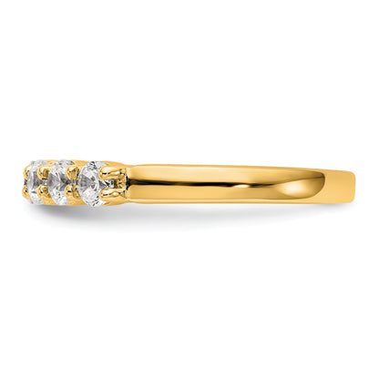 0.50ct. CZ Solid Real 14K Yellow Gold 5-Stone Wedding Band Ring