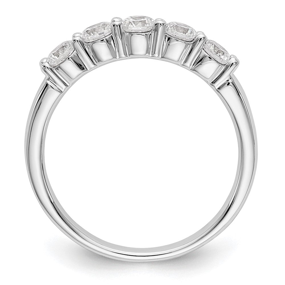 14K White Gold 5-Stone Real Diamond Band