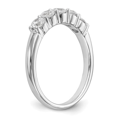 14K White Gold 5-Stone Real Diamond Band