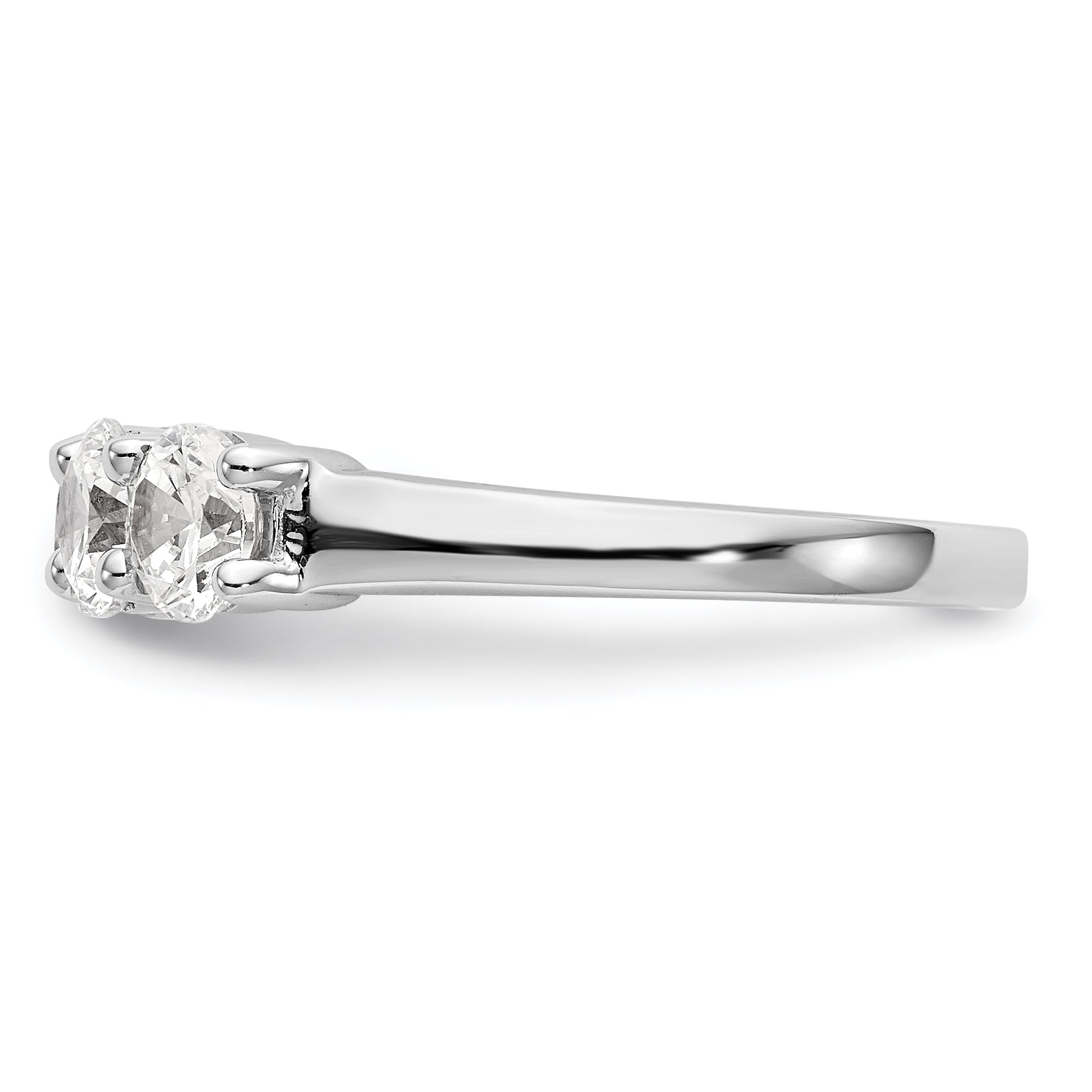 1.65ct. CZ Solid Real 14K White Gold 5-Stone Wedding Band Ring