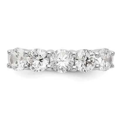 1.65ct. CZ Solid Real 14K White Gold 5-Stone Wedding Band Ring